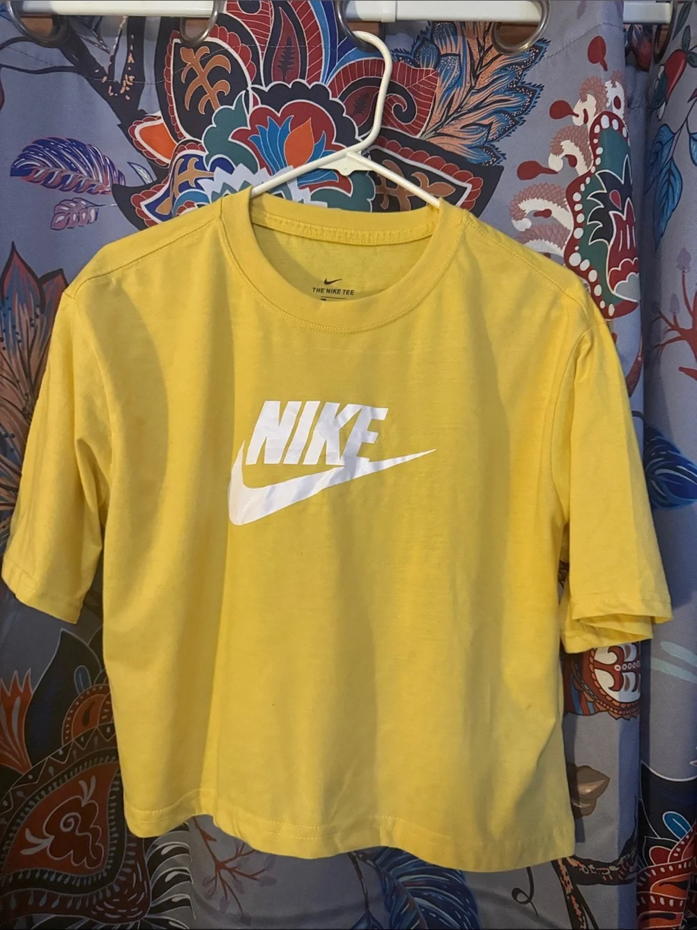 Nike Yellow Cropped Logo T-Shirt